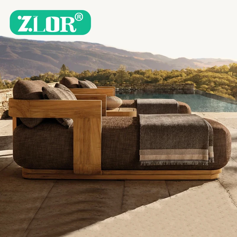 

Luxury Modern Portable Wood Outdoor Sun Loungers & Sunbeds for Hotel & Villa Use