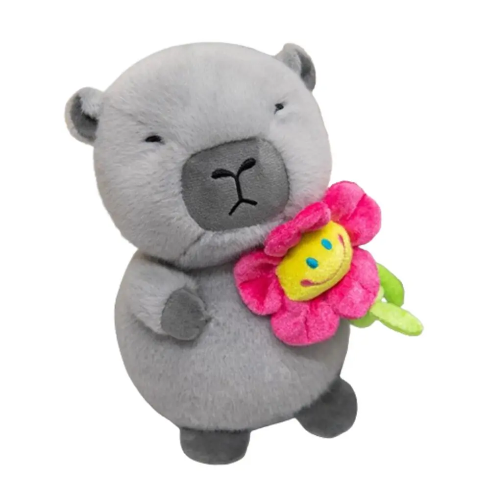 Interesting Capybara Flower Plush Doll Cloth Doll Cartoon Capibara Anime Fluffty Toy Soft 25cm Simulation Stuffed Toy Home Decor