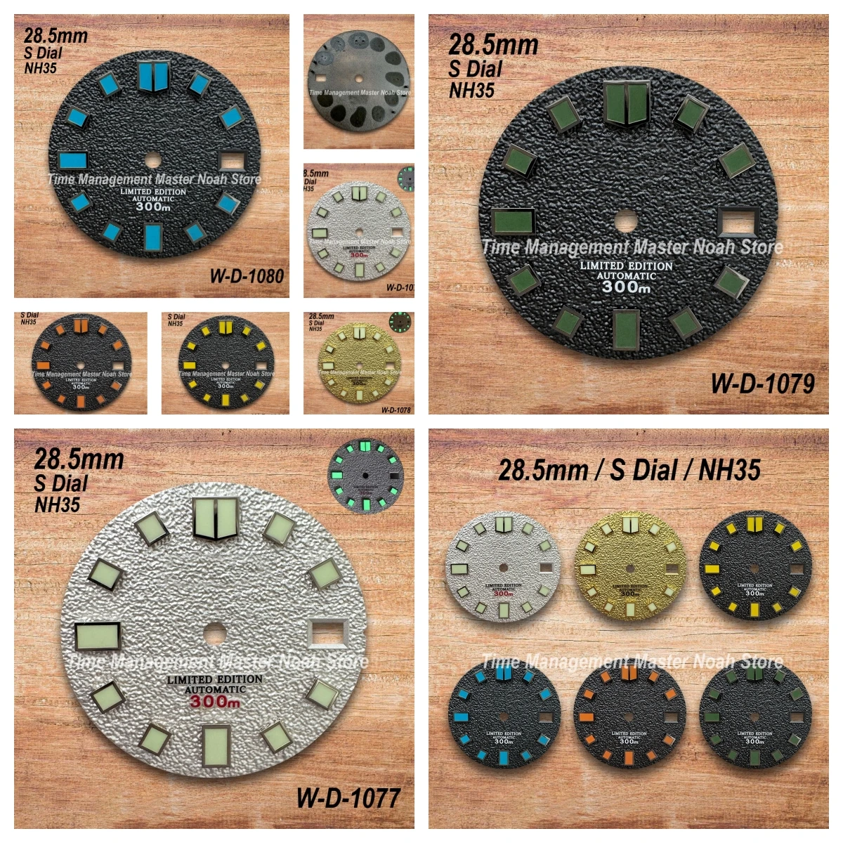 

28.5mm S Logo NH35 Diving DIal Suitable For NH35/NH36 Movement Green/No Luminous High Quality Watch Modification Accessories