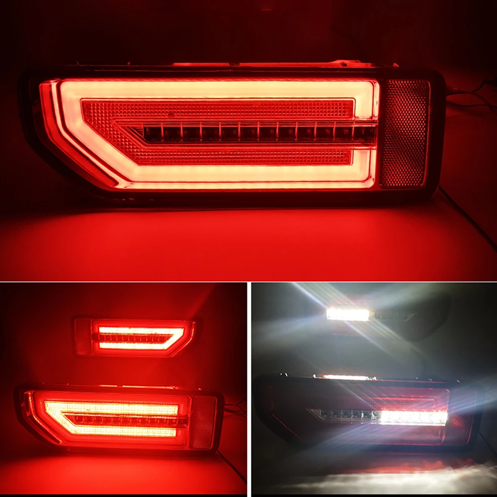2pcs For Suzuki Jimny 2019 2020 2021 2022 LED Tail Lights Red yellow light flowing water turning LED Rear bumper lamp