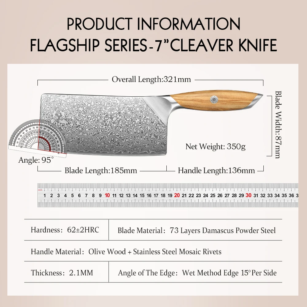 Hezhen 7" Cleaver — photo 2