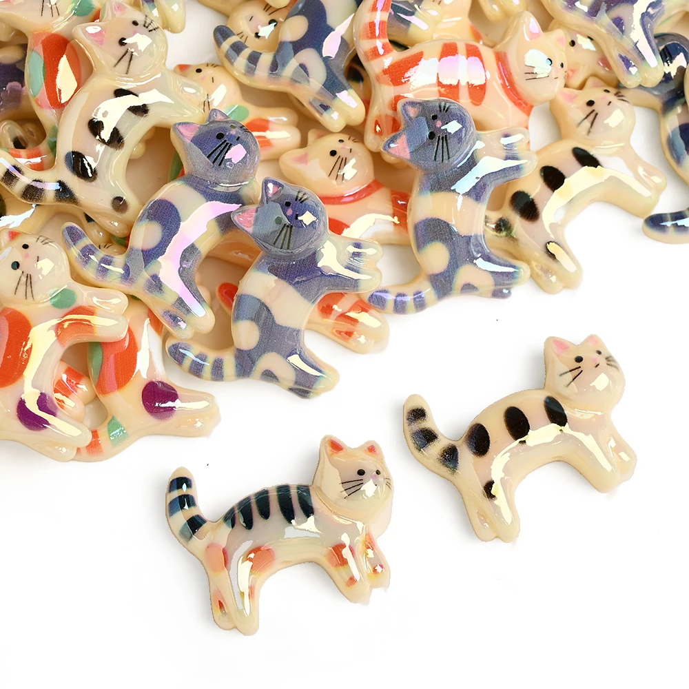 10 قطعة الخرز المسطح الراتنج القط على شكل التسنين التركيز حبة BPA الحرة فضفاض حبة لصنع المجوهرات عقد دي اي واي مصاصة سلسلة #5