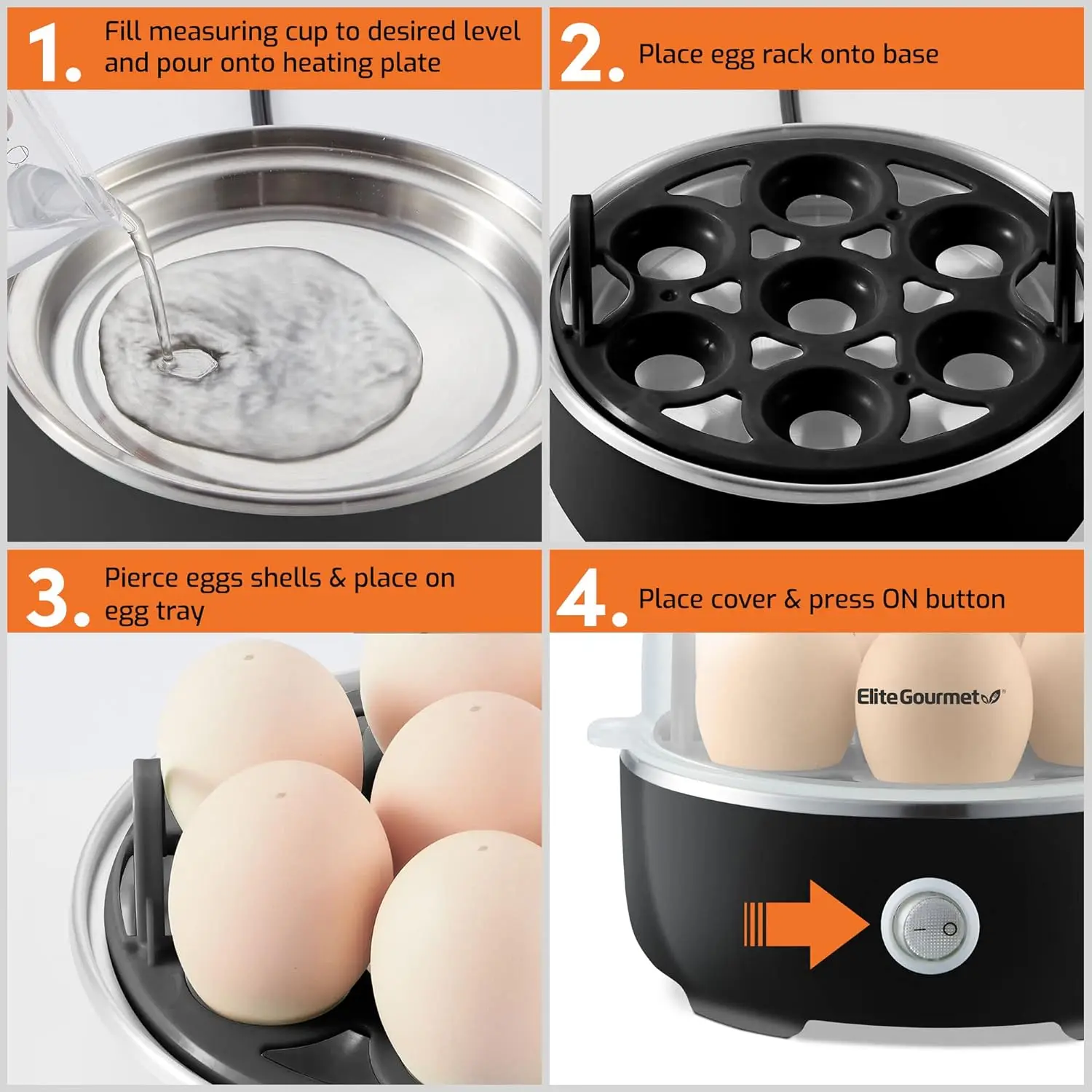 Microwave egg cooker for making hard-boiled, soft-boiled, and poached eggs quickly with a microwave-safe BPA-free egg cooker from VelmoraMart.