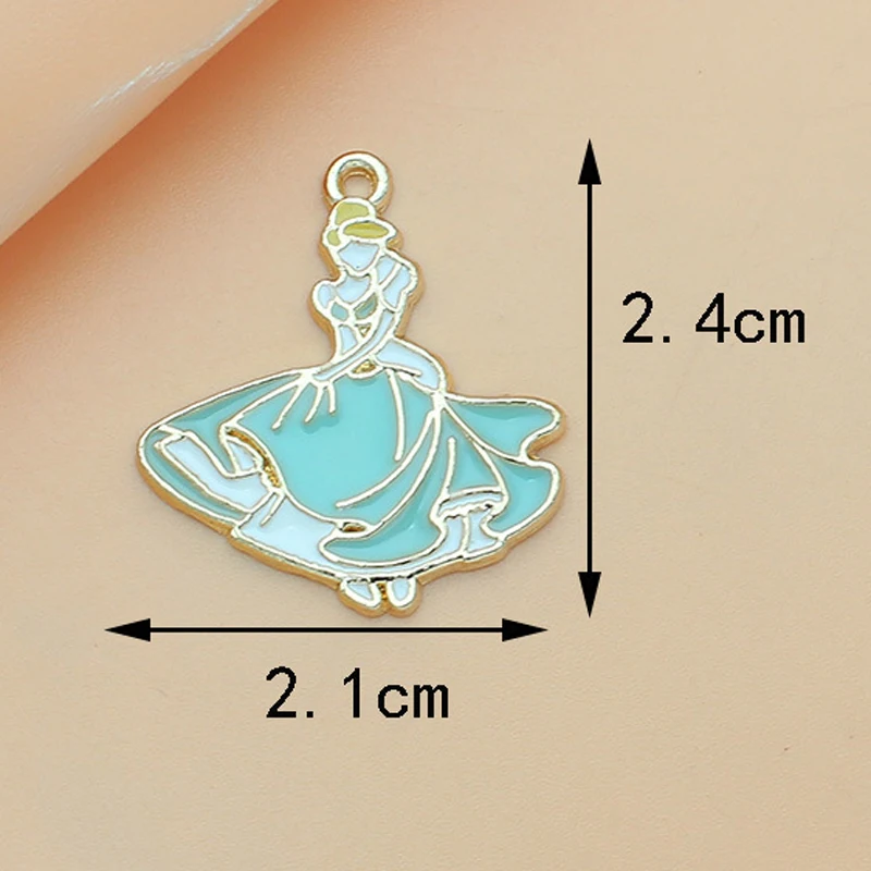 10pcs Fashion Jewelry European And American Drip Oil New Cartoon Princess And Prince Pendant Suitable For Boys And Girls Party J