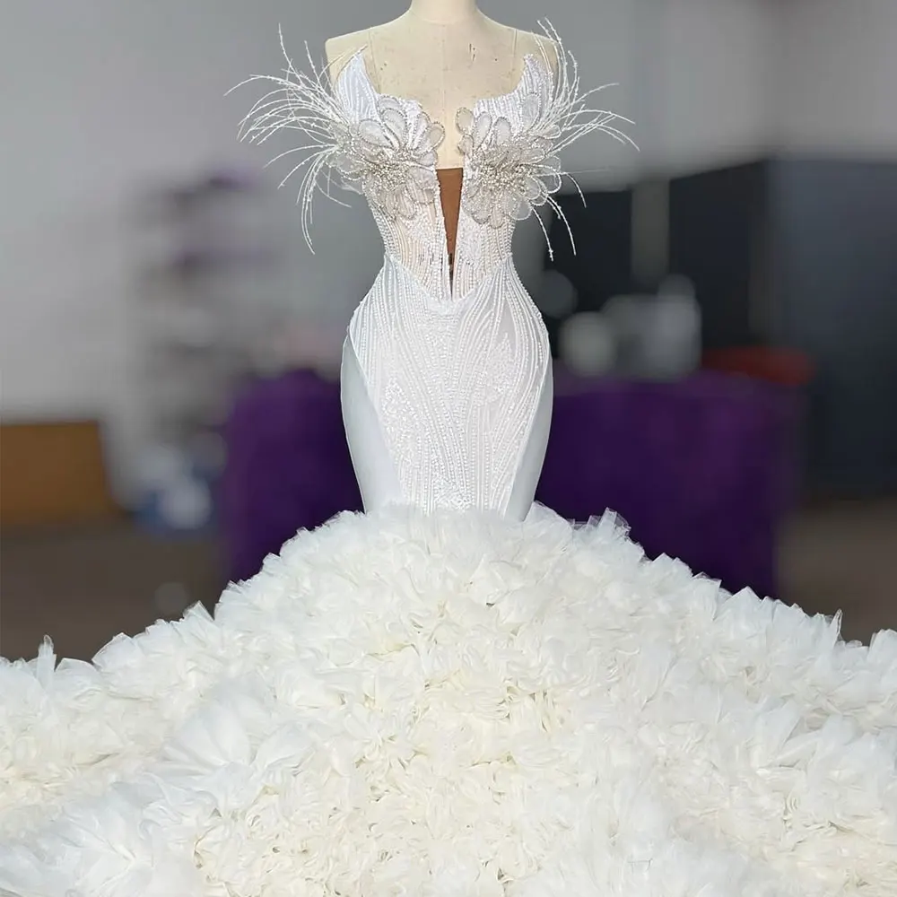 Engagement Evening Crystal Bodice Dress Patch 3D Wire Flower Rhinestone Petal Applique for Wedding Decoration for women