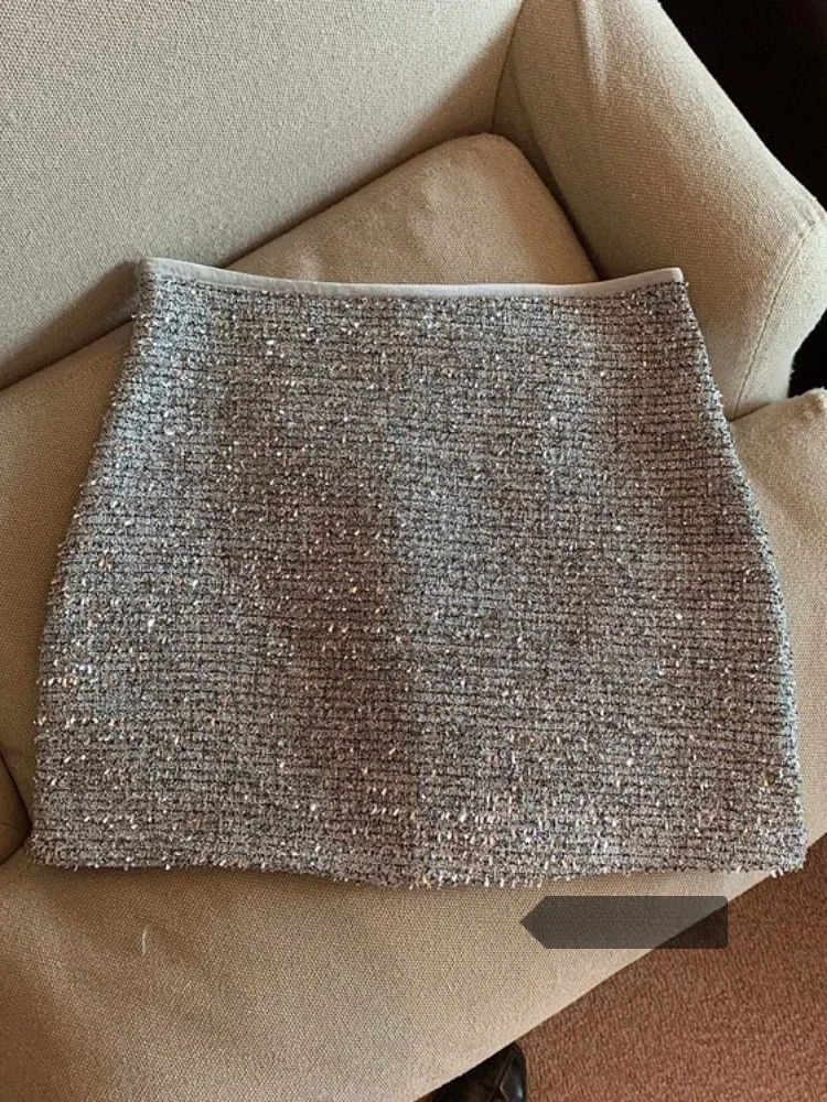 

Юбка с пайетками iny, женская облегающая юбка трапециевидной формы с запахом, осенний сезон, Ci Commute Sle, простой дизайн