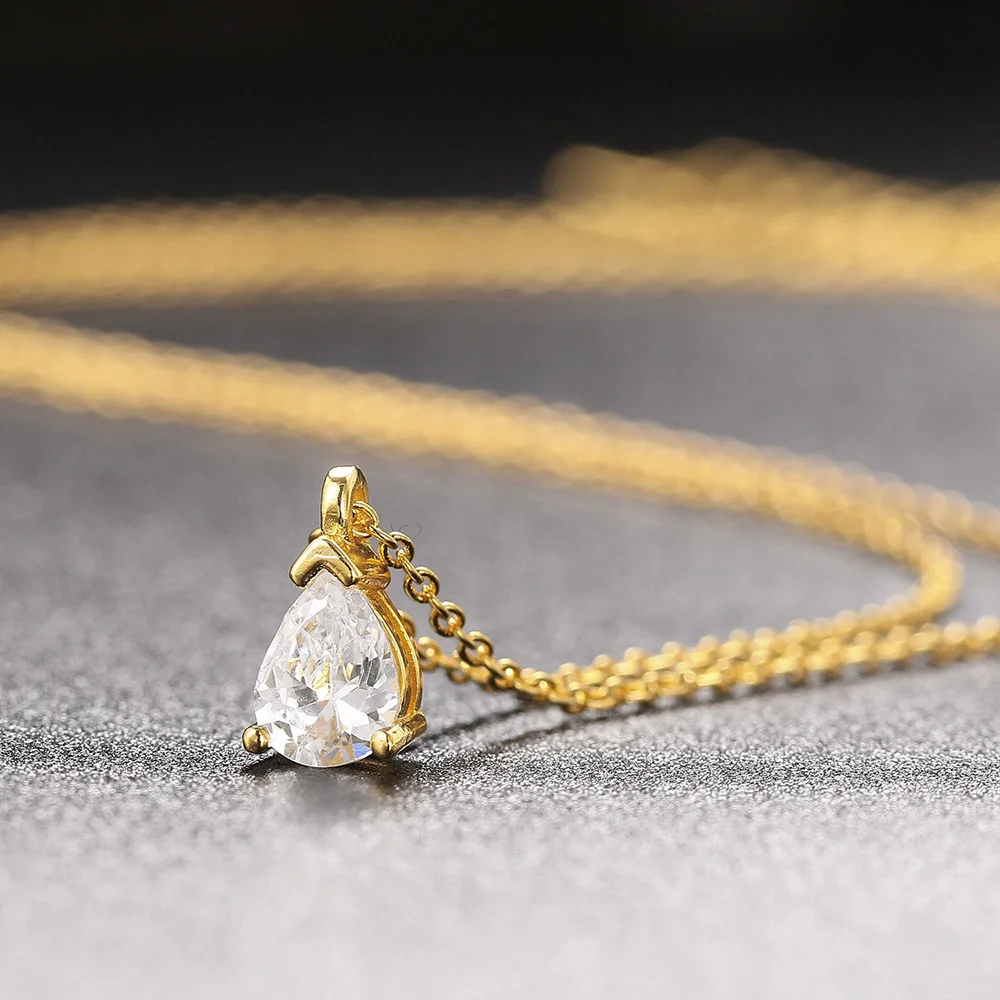 Kryształy krople naszyjnik dla kobiet koreański moda złoty geometryczny diamentowy łańcuch Choker na akcesoria na szyję biżuteria N511 — zdjęcie 6