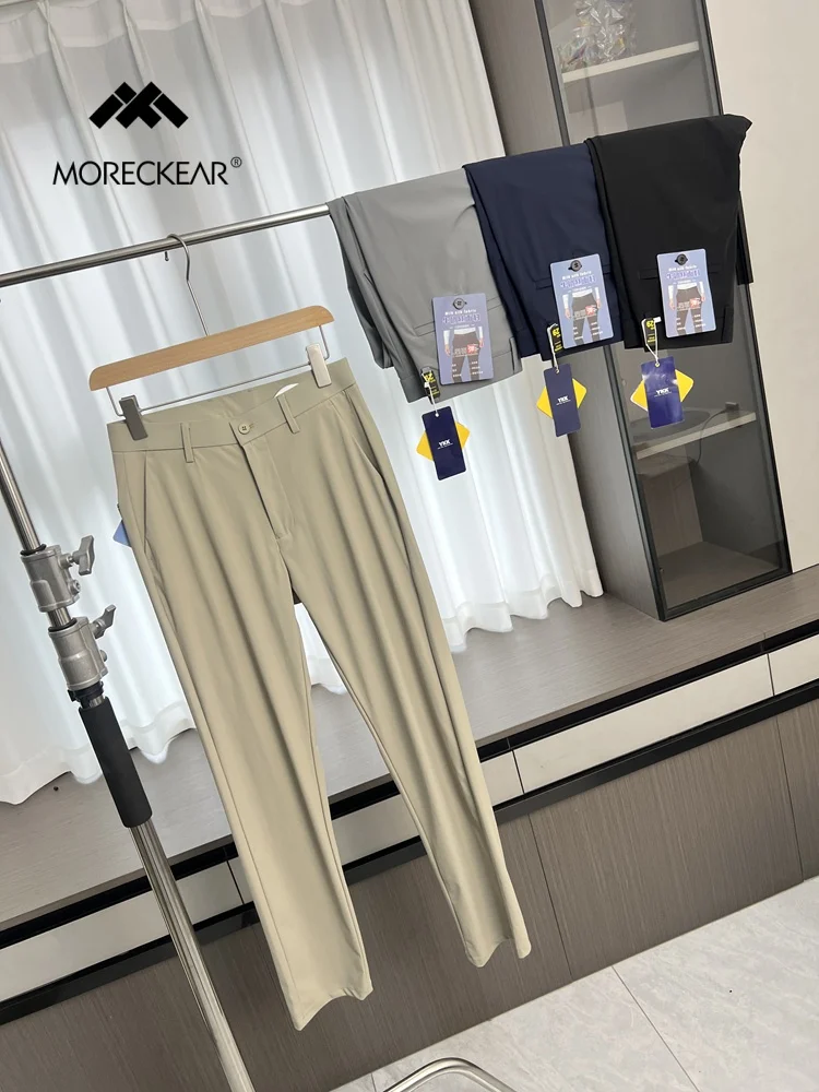 

Мужские летние повседневные брюки из ткани Instant Cooln с защитой от футболки, эластичные, удобные, прямые, модные