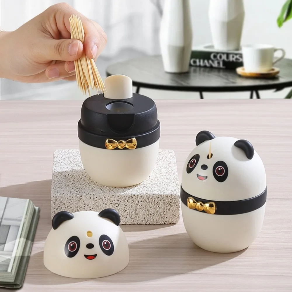 Toothpick Dispenser Large Portable Bamboo Toothpick Organizer Automatic Pressing Toothpick Holder Storage Organizer Home Tool