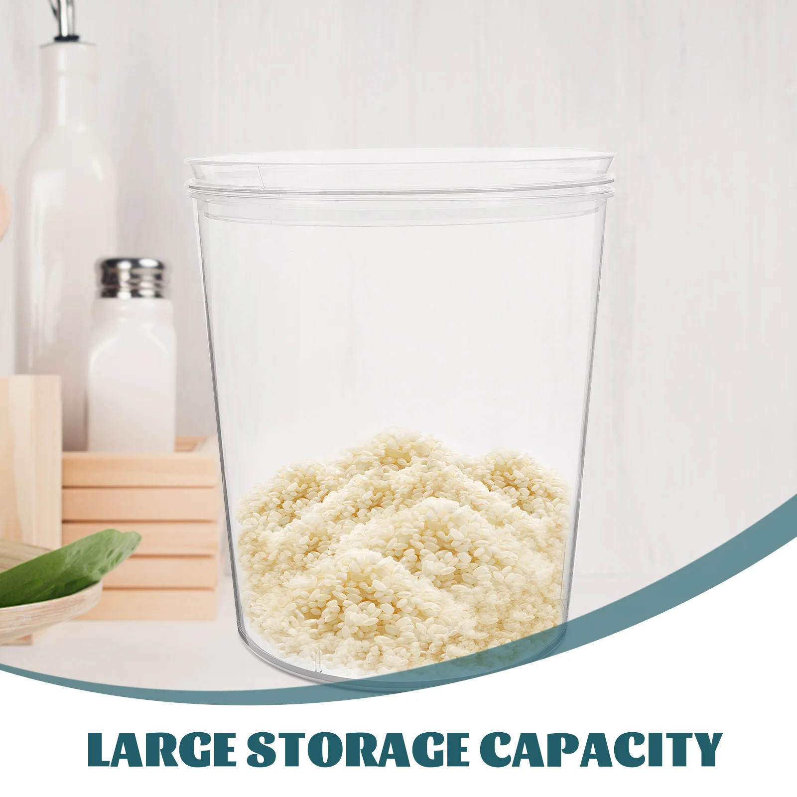

Airtight Rice Container Kitchen Insect Proof Moisture Resistant Food PET Material Large Capacity Transparent Design Sealed