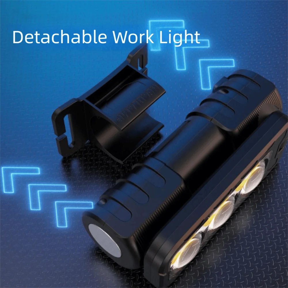 High Bright COB LED Work Light 4 Level Dimming 180° Rotating Portable Flashlight 6 Modes Magnetic Base USB Rechargeable Headlamp
