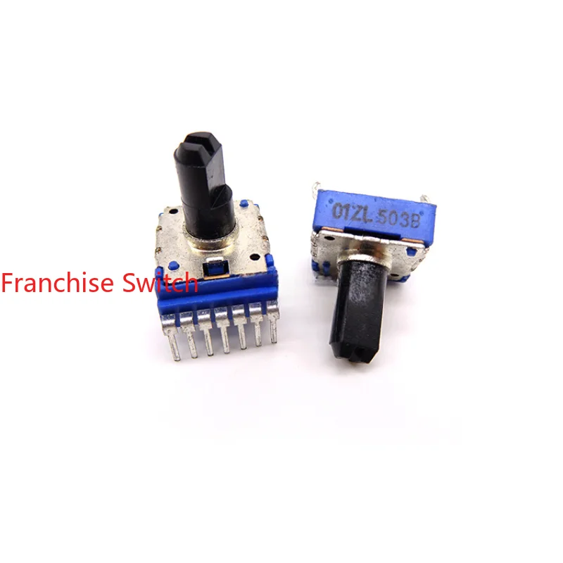 10PCS High Quality 141 Type Audio Volume Adjustment Potentiometer B50K Duplex 7-pin 13.5MM Half Shaft 