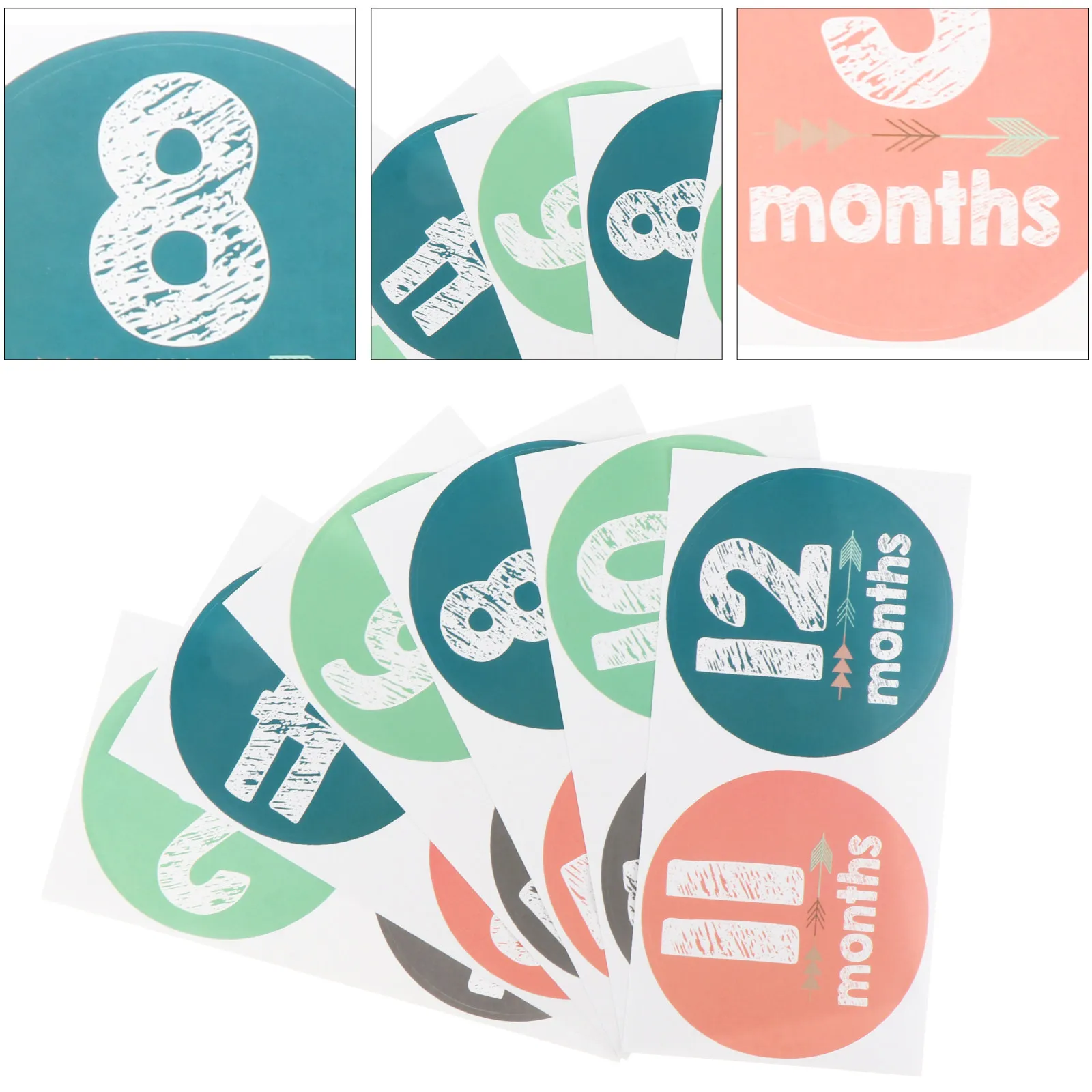 12Pcs Newborn Milestone Sticker Set for Baby Photos Monthly Growth Tracking Safe Odor Free Infant Photo Props Month Decals