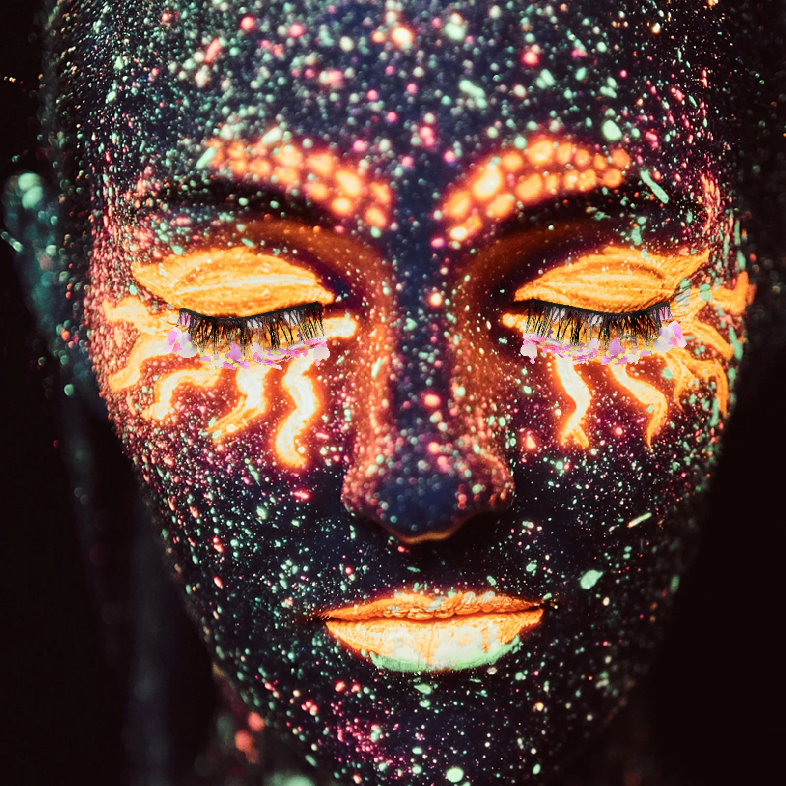 

1 Pair Glitter False Eyelashes Colorful Cluster Lashes Natural Looking Strip Lashes For Women Makeup Eyelashes