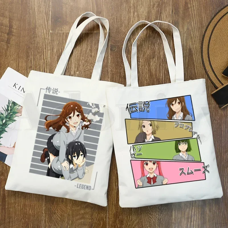 Horimiya Hori San To Miyamura Kun Anime Cartoon Handbags Shoulder Bags Casual Shopping Girls Handbag Women Elegant Canvas Bag