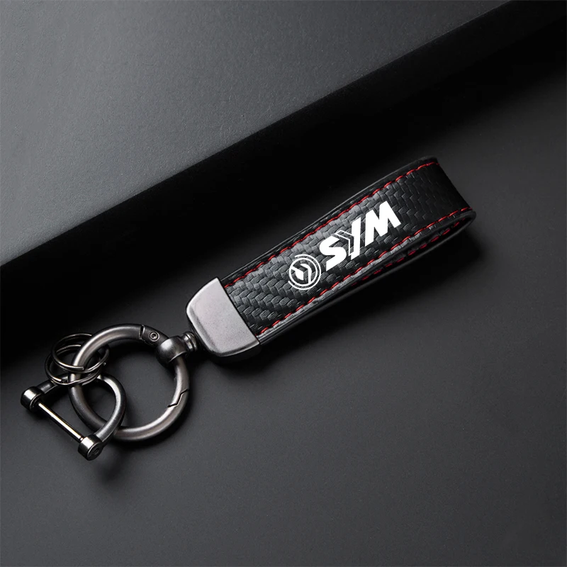 For SYM JOYMAX Z 125/250/300 MAXSYM Accessories High-Grade Carbon Fiber Motorcycle Keychain Holder Keyring