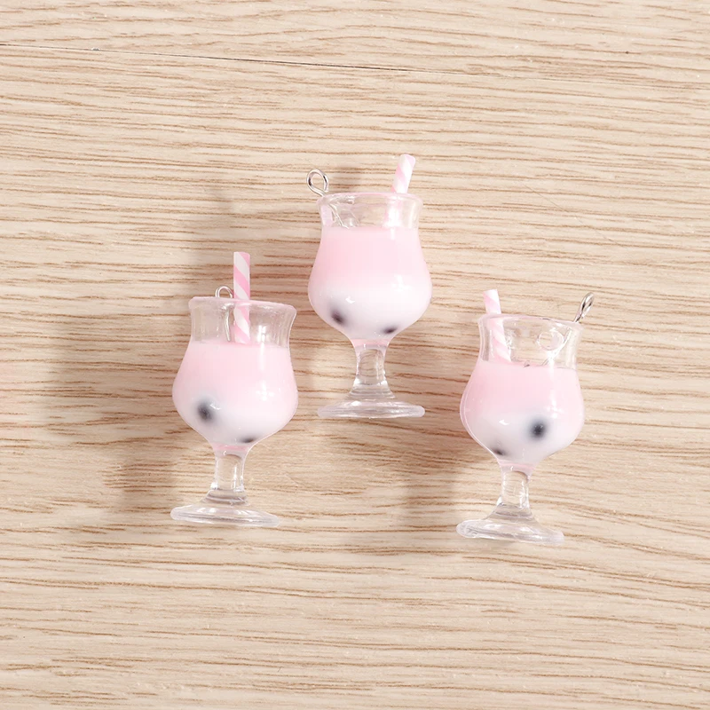 Tusember 10 Stück 3D Eiscreme Harz Bubble Tea Anhänger DIY Zubehör für Schlüsselanhänger, Armbänder, Ohrringe, Anhänger zur Schmuckherstellung – Detail 7