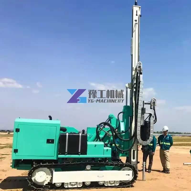 Hydraulic Pile Driving Machine Solar Bore Well Drilling Rig Solar Pile Driver Pile Drilling Price Mine Drilling Rig