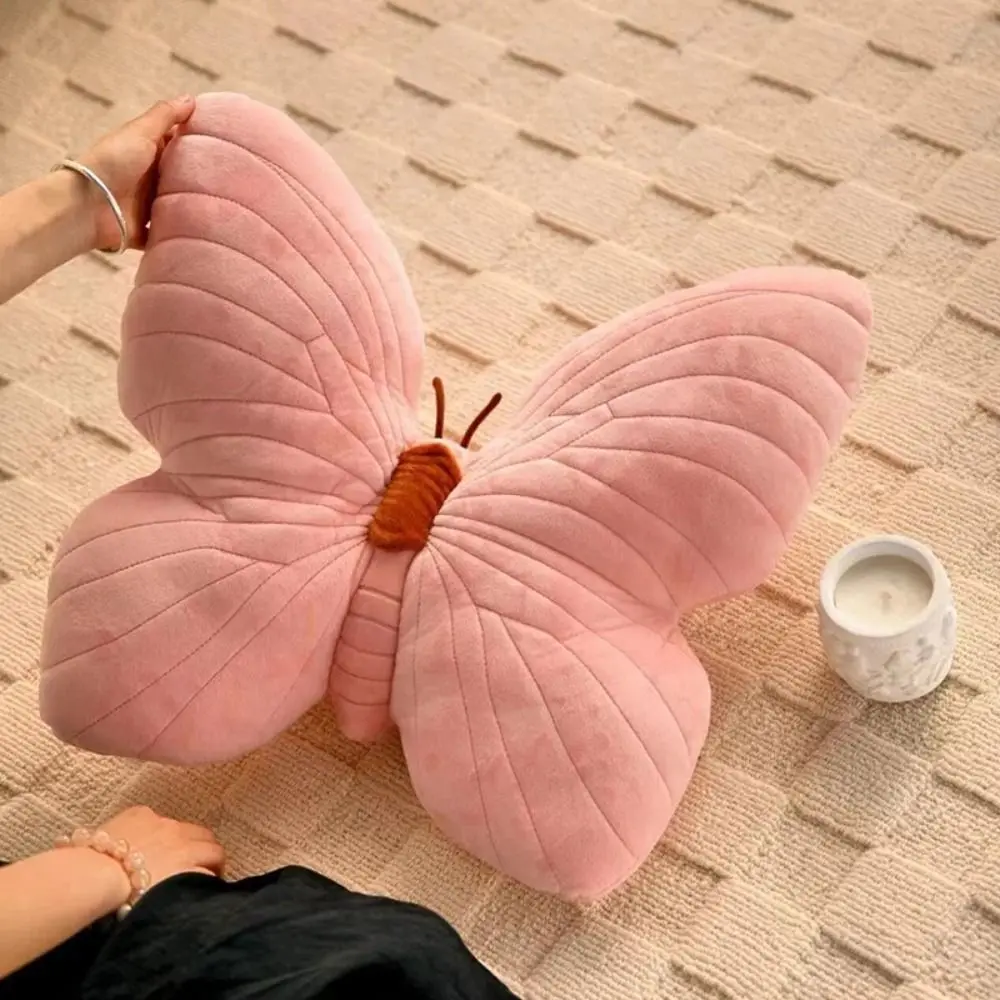 Novo bonito borboleta travesseiro menina brinquedo rosa macio brinquedo de pelúcia jogando almofada têxtil casa sofá decoração cabeceira travesseiro