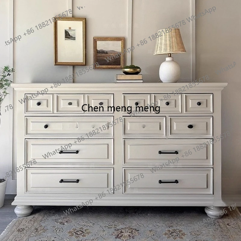 

Комод для хранения из цельного дерева во французском стиле в стиле ретро, шкаф для хранения в прихожей в античном стиле для спальни