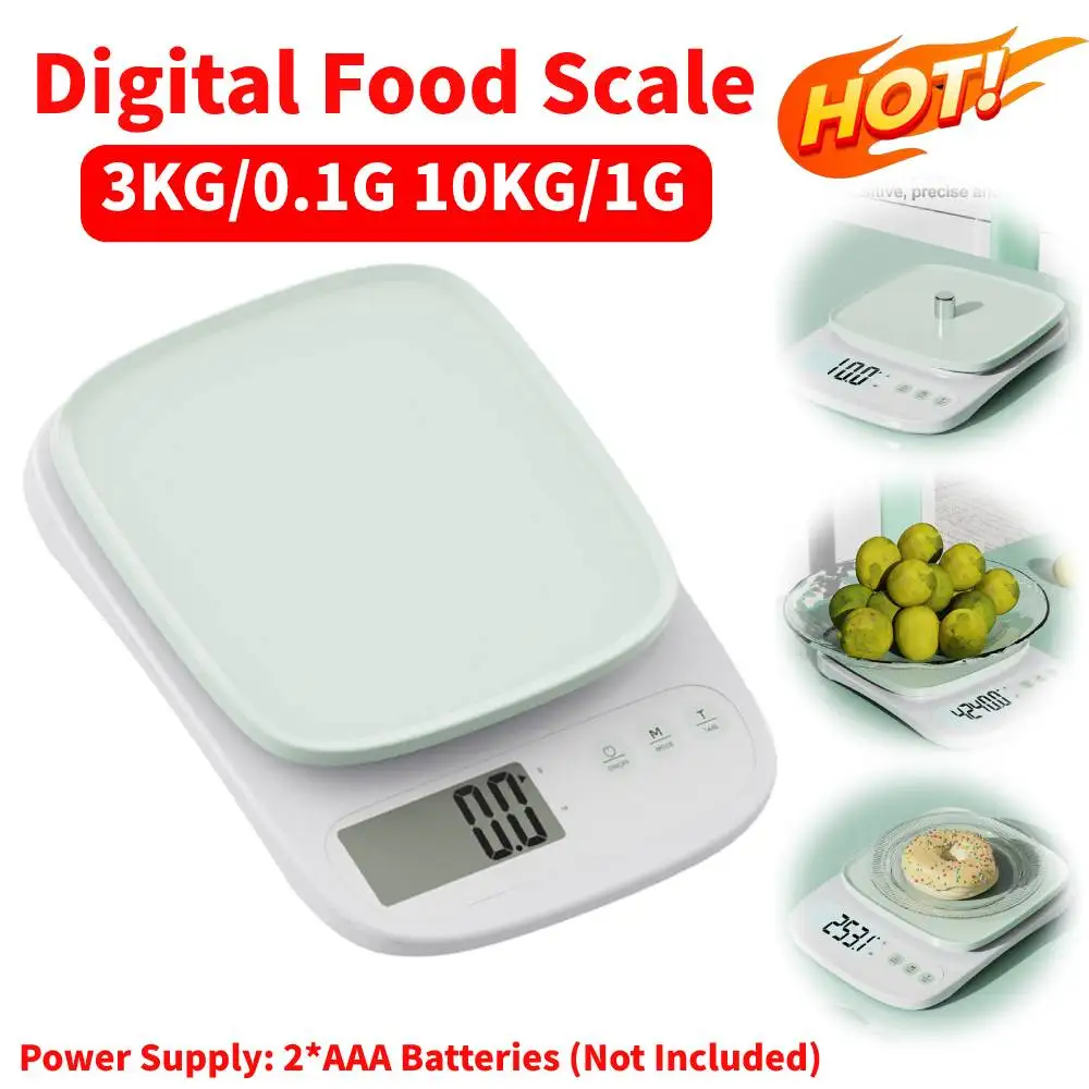 3KG/0.1G 10KG/1G Digital Electronic Kitchen Scale Food Scale High Accuracy Gram Scale LED Tare Function Espresso Coffee Scale