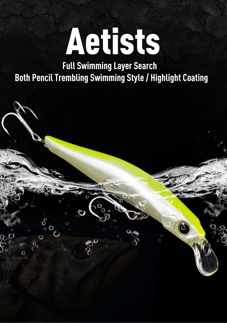 Künstler FR Silence Sinking Minnow Angelköder 80 mm 105 mm Jerkbaits Gute Action-Wobbler Hochwertige harte Köder Wolfsbarsch – Detail 1