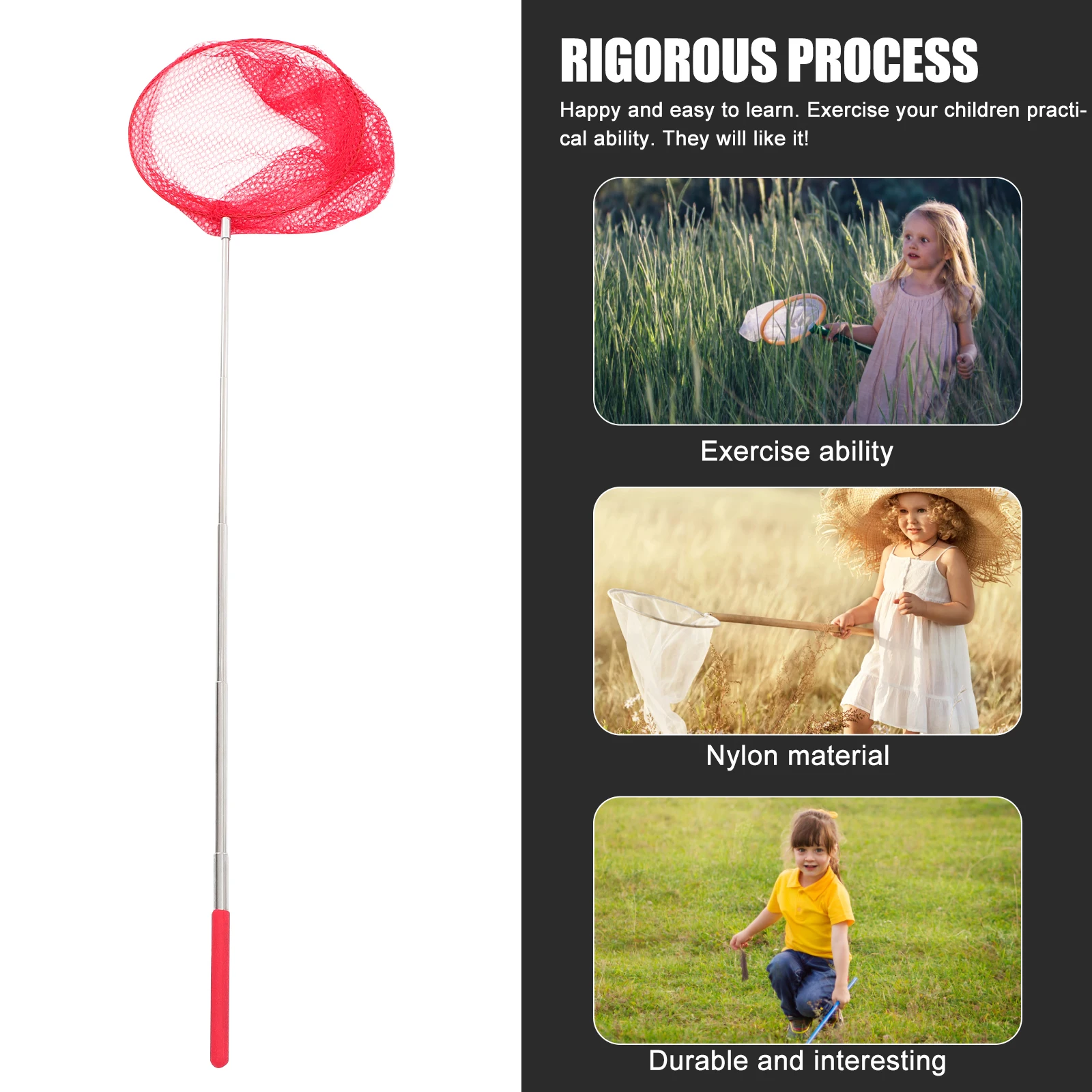 3 pezzi di cattura colorata rete elastica farfalle catcher per bambini insetti esplorazione di insetti attività estive all'aperto biologia