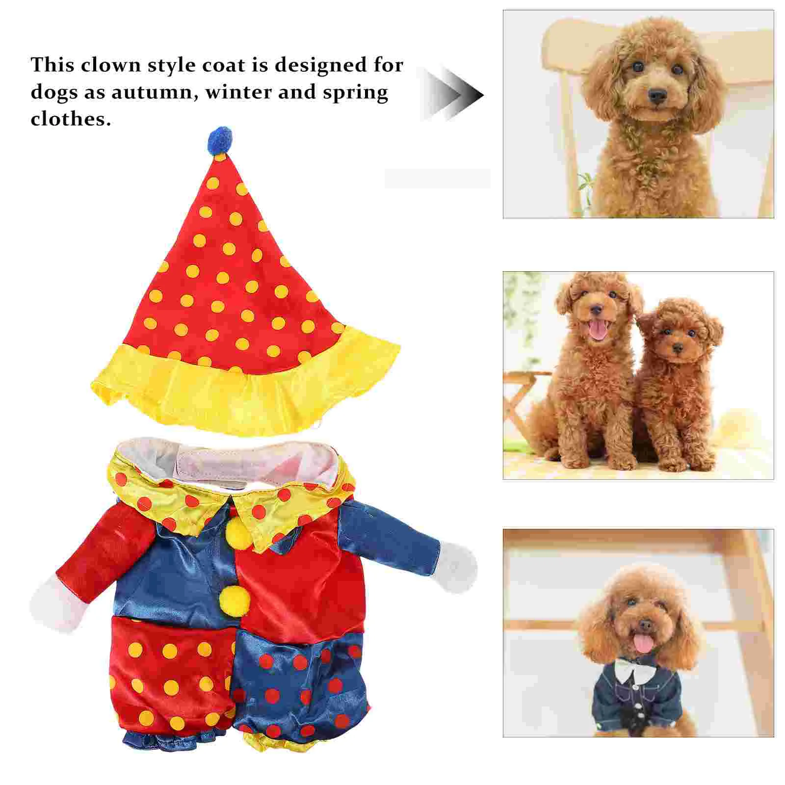 Sudaderas con capucha para perros, disfraz de Pennywise, ropa de vestir para mascotas con sombrero, prenda en forma de payaso