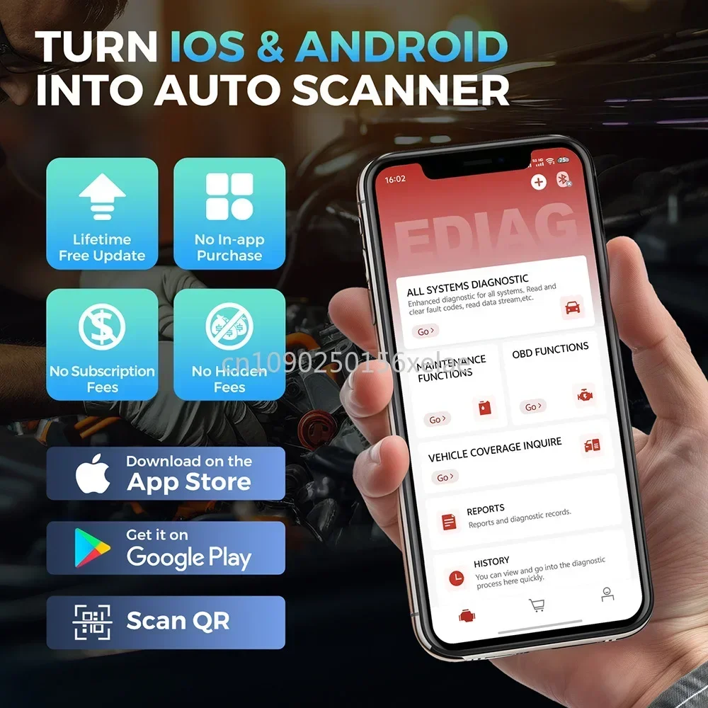 Kingbolen New Ediag Elite Full System Car Diagnosis Scanner With 15 Hot Resets Bi-directional Control Lifetime Free