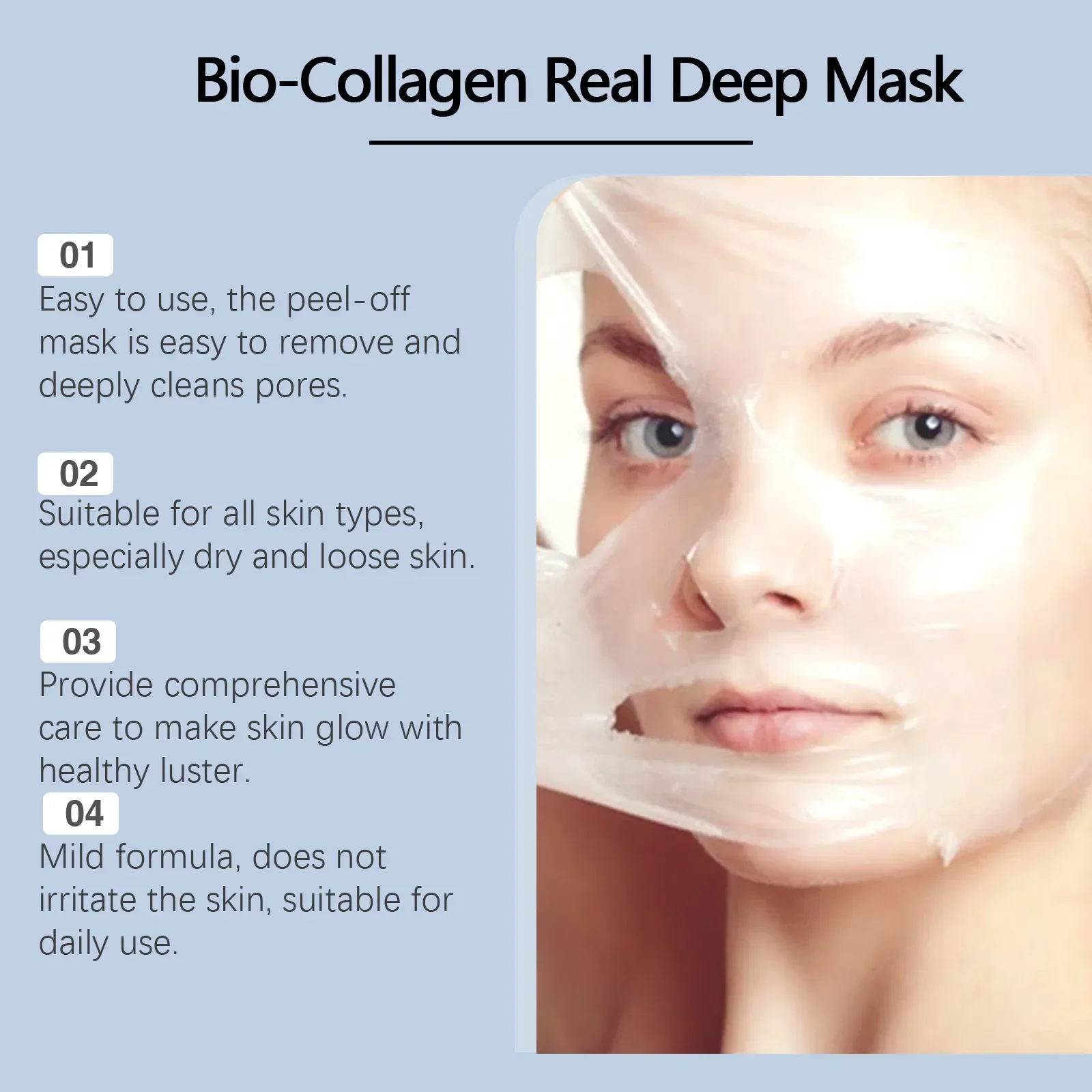 EELHOE Collagen Peel Tear Mask Wybielająca i odmładzająca maska do twarzy z peptydami kolagenowymi, redukująca drobne linie i zmarszczki