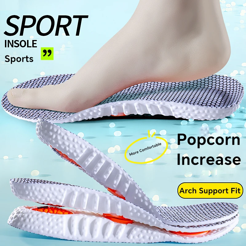 1 paire de semelles de sport avec semelles intérieures de massage en latex douces, respirantes et hautement élastiques