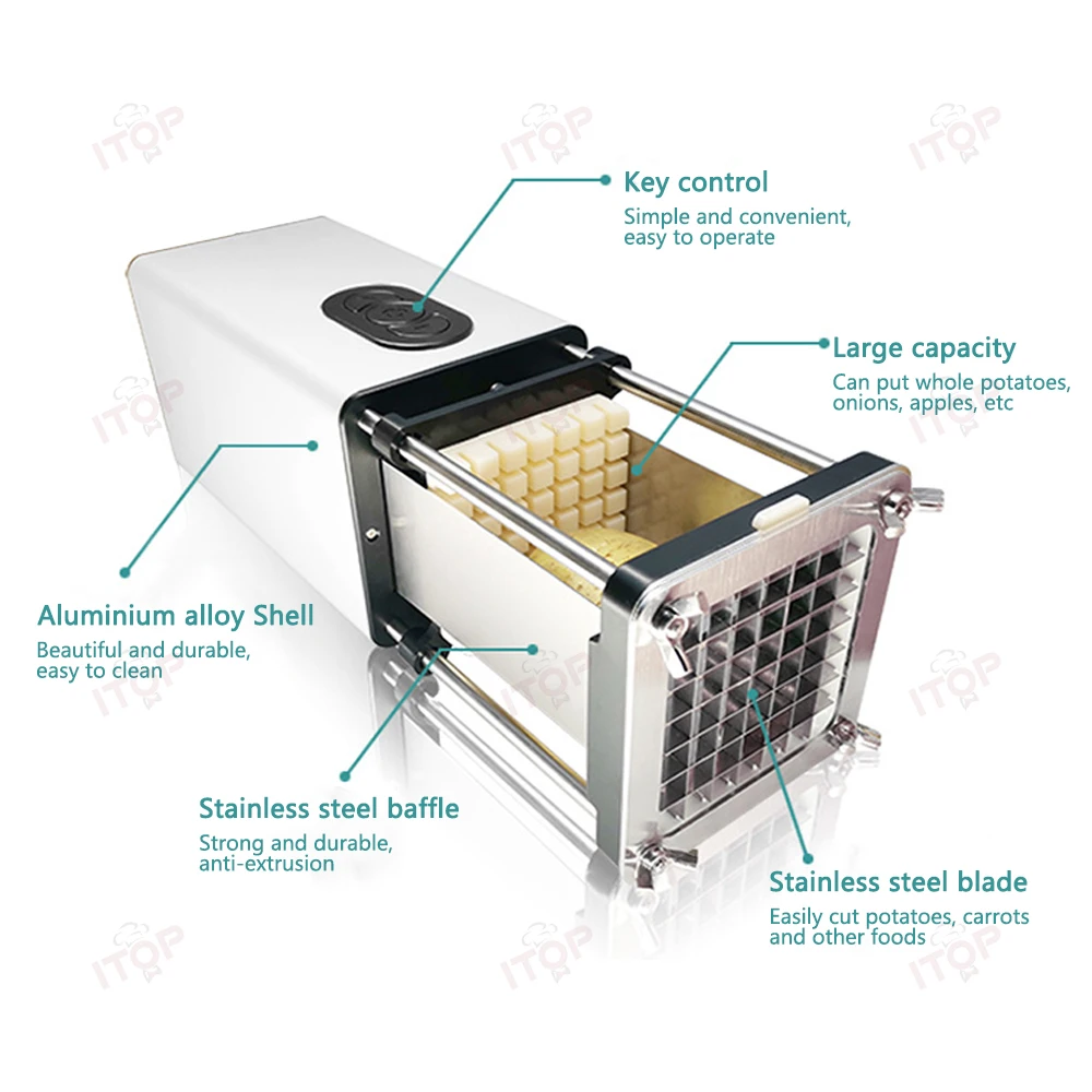 STLF JW French Fry Cutter Multifunction Vegetable French Fry Cutter Stainless Steel Electric French Fry Cutter