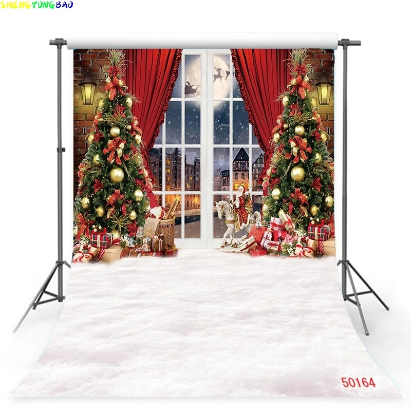 

Vinyl Custom Christmas Theme Photography Background Props Pine Tree Family Festival Backdrops For Photo Studio ZM-09