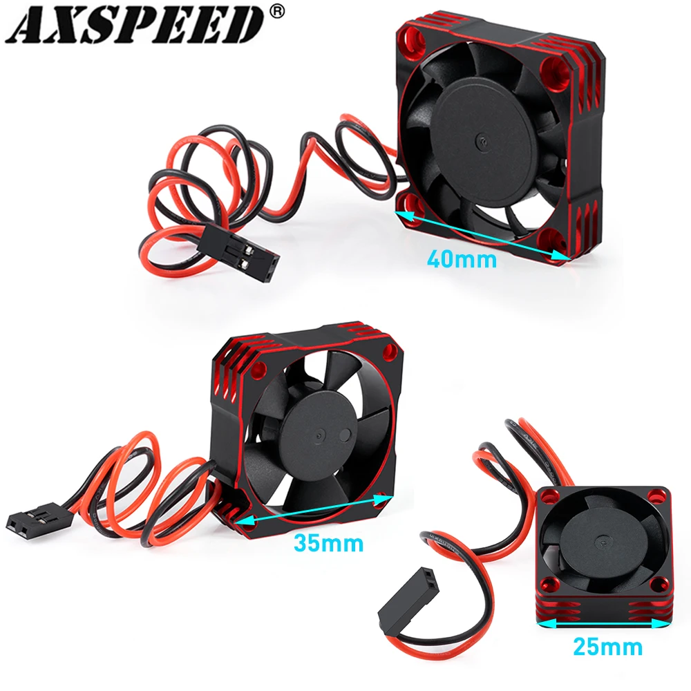 AXSPEED Metal Cooling Fan Heat Sink Fan Cover 25x25/35x35/40x40mm for 1/7 1/8 1/10 1/12 RC Car Motor ESC Upgrade Parts
