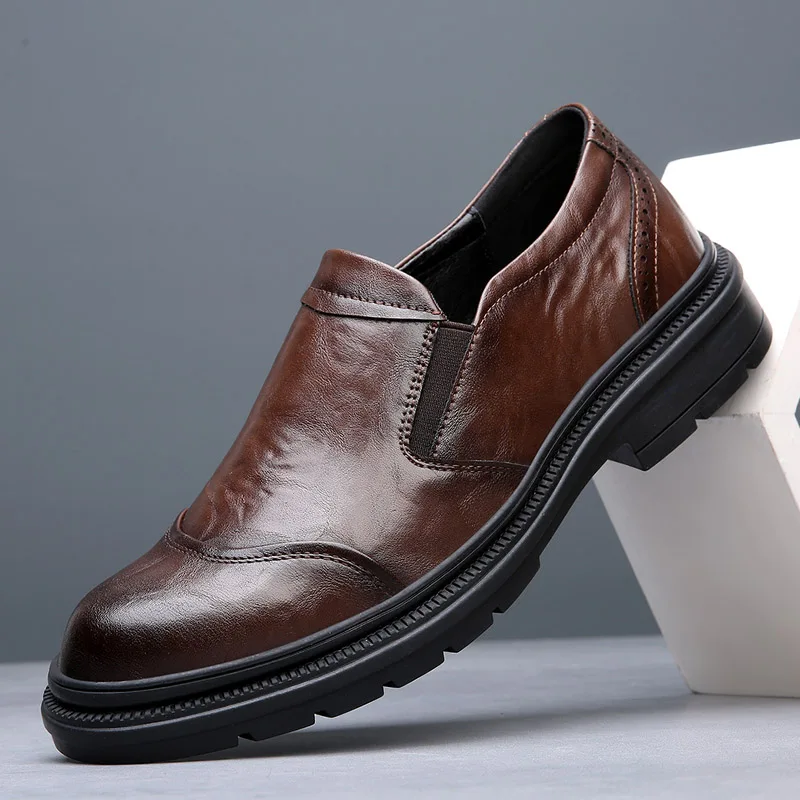 

Мужские удобные прогулочные туфли из натуральной кожи без застежки, мужские лоферы, новая трендовая повседневная обувь, мужские дизайнерские Мокасины, лидер продаж, обувь для вождения