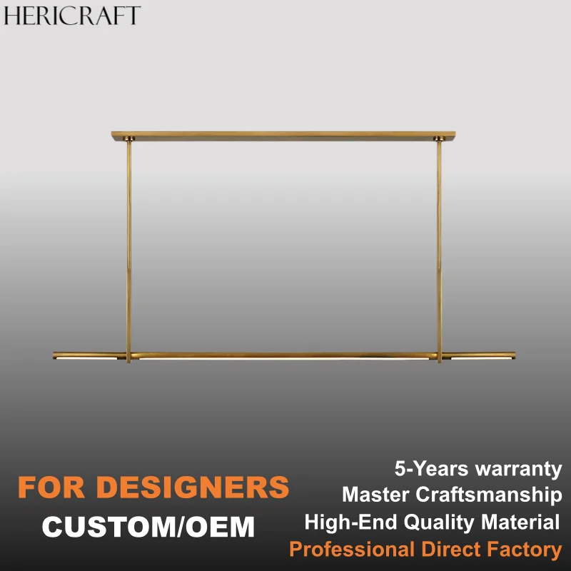 

60" LED Linear Pendant Light Modern Minimalist Chandelier For Living Room Dining Kitchen Island UL Standard