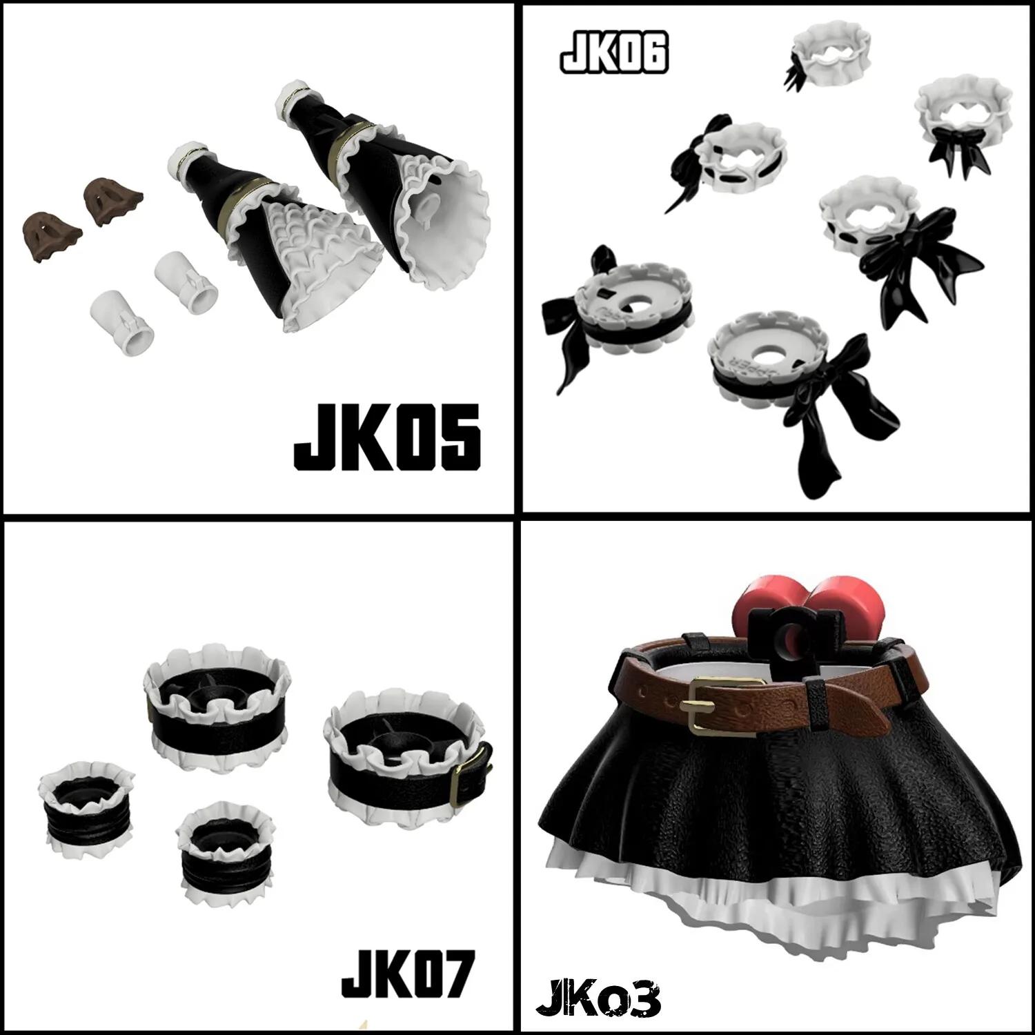 

Pleated Skirt Skirt Sleeve Bow Resin GK Modified Parts SH Machine Girl Goddess Device