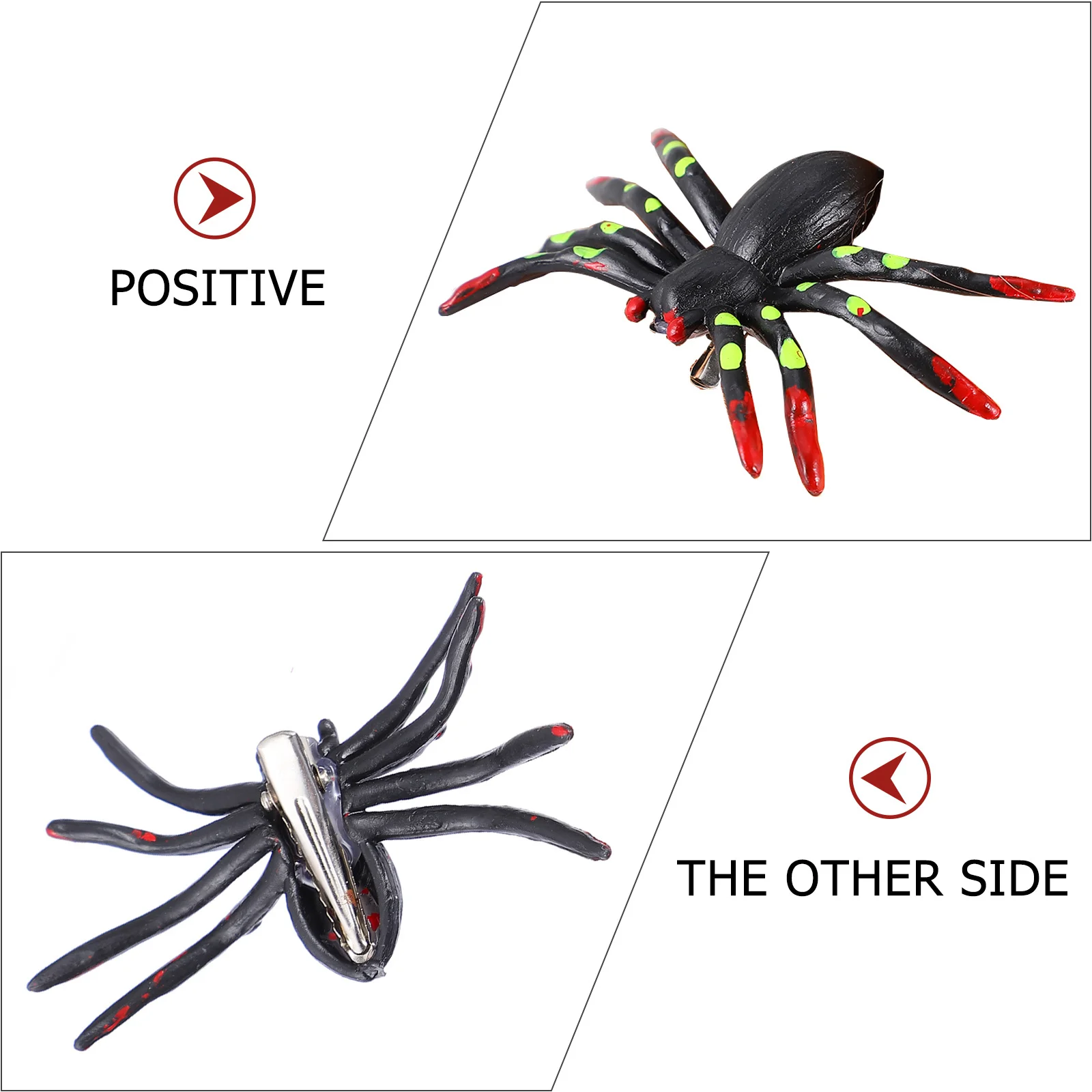 4 قطع من دعامات مزحة عنكبوت الهالوين البلاستيكية لتزيين العنكبوت الواقعي وإكسسوارات الحفلات حلية بلاستيكية صعبة للهالوين #6