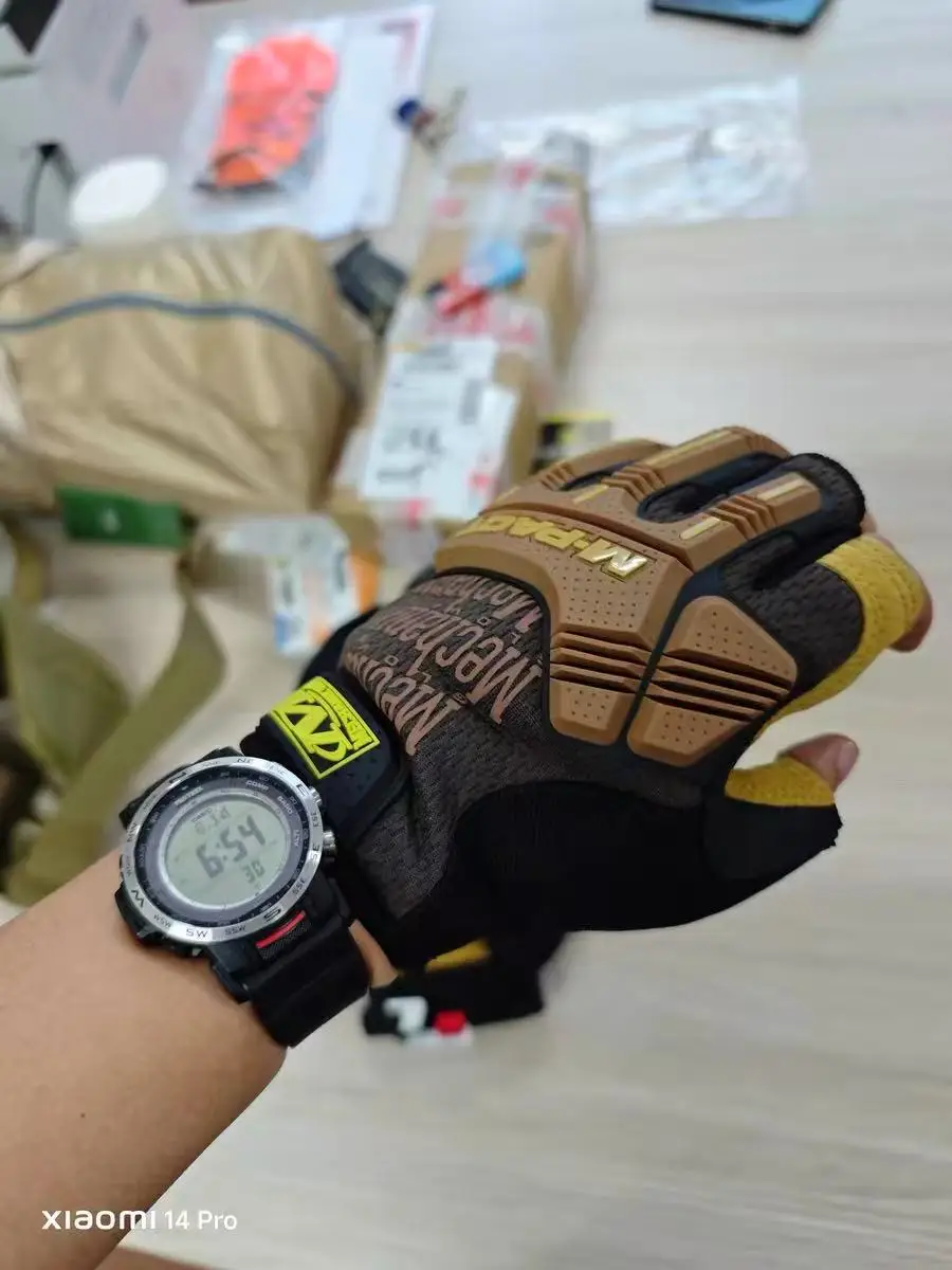 

Mechanix Technician Кожаные перчатки с тремя пальцами, для рыбалки, фотографии, активного отдыха и тактической стрельбы