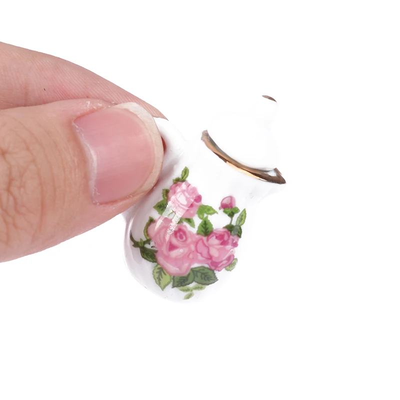 1Set 1:12 Poppenhuis Miniatuur Keramische Theekop Set Mini Porselein Servies Keuken Poppenhuis Theepot Diy Speelgoed-Speelgoed