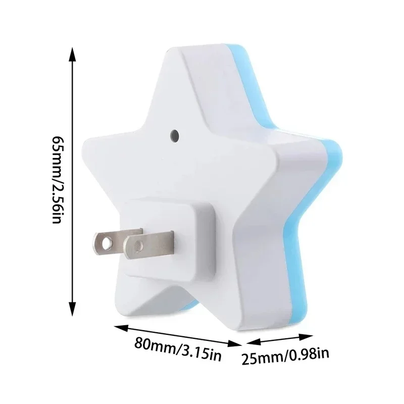 Cute Star LED Plug-in Night Light AC110-220V Timer Light Sensor Control Bedside Wall Lamp Baby Sleeping Light   Night
