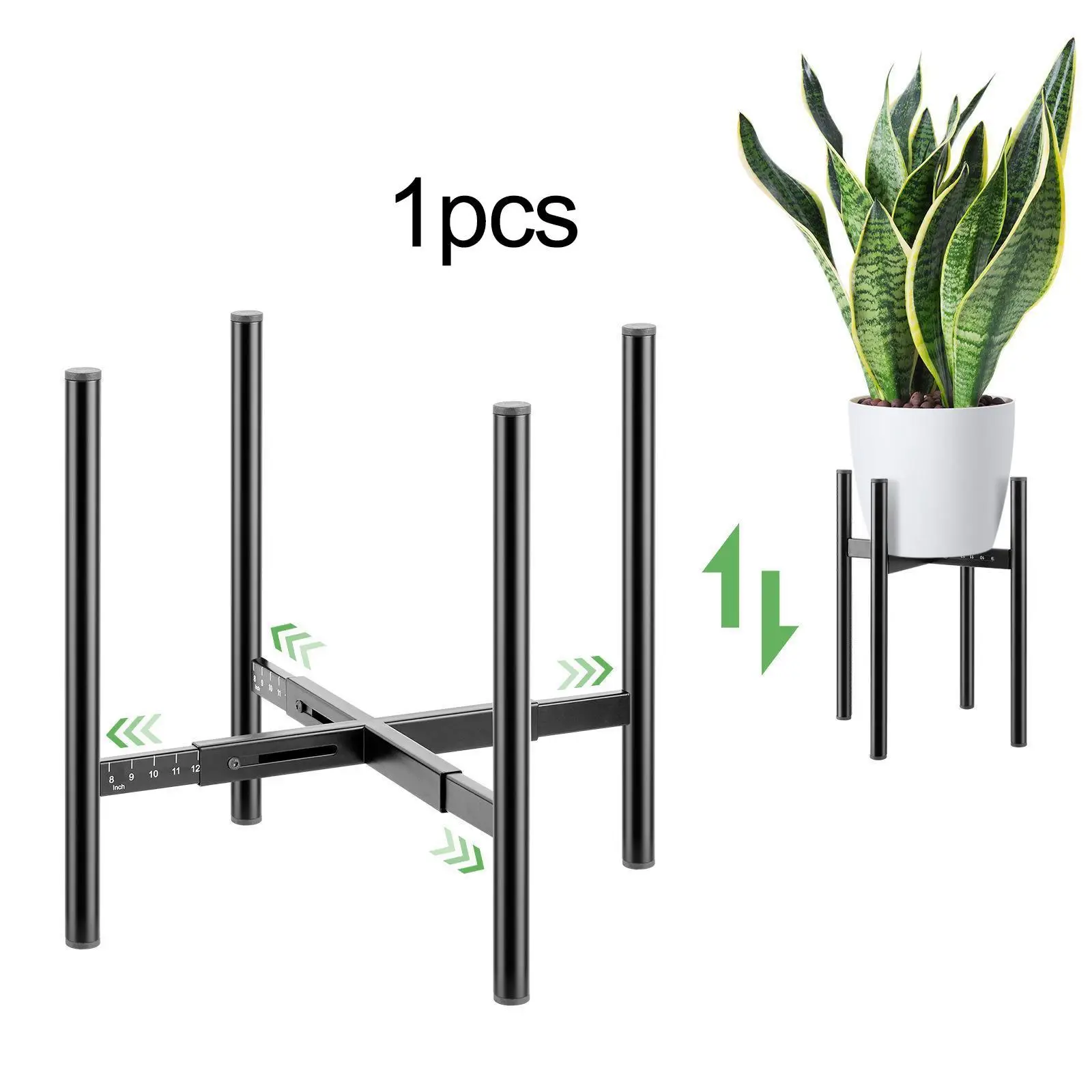 Retractable Metal Plant Stand Strong Load Bearing Stable Support Storage Rack for Garden Yard Indoor Outdoor Office Living Room