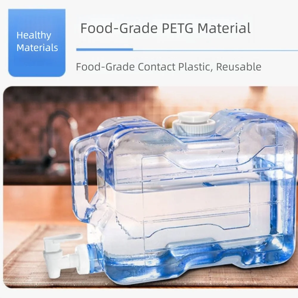 

4L Outdoor Drinking Bucket Large-Capacity Portable Water Storage Container PE Leak-proof Camping Water Tank Outdoor Cooking