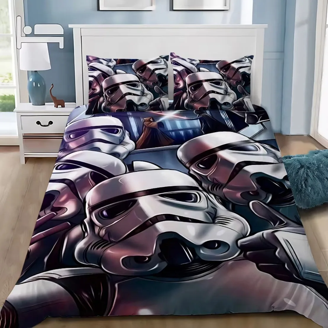 Комплект постельного белья с 3d рисунком S-Stars Wars, пододеяльник с 3D принтом, наволочка, пододеяльник Queen King, подходит для детей и взрослых