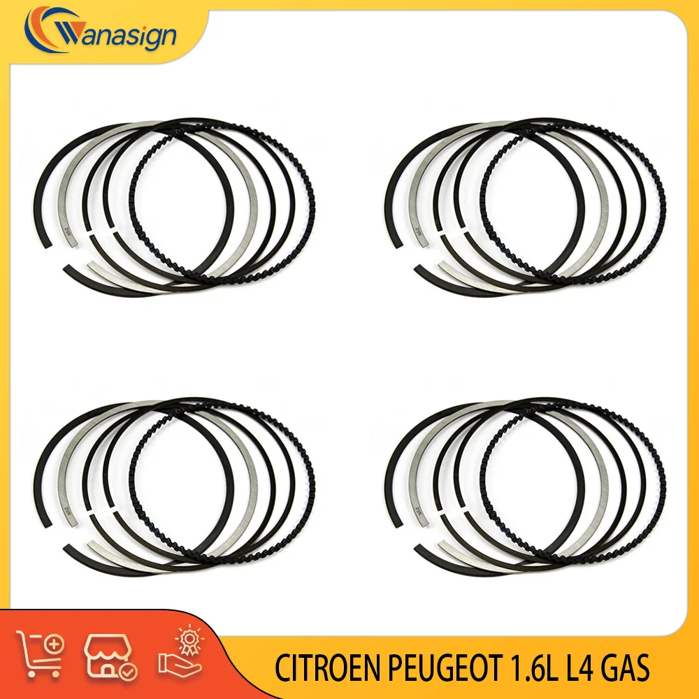 

4PCS STD AUTO ENGINE PARTS PISTON RINGS SET FOR CITROEN PEUGEOT 1.6L L4 GAS 1.6 L T 1992-2012 800050910000
