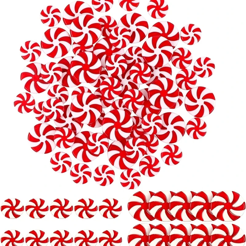 20pcs Christmas Decorations Candy Cane Red White Fake Peppermint Ornaments For Xmas Holiday Decor Party Favors Crafts Gift