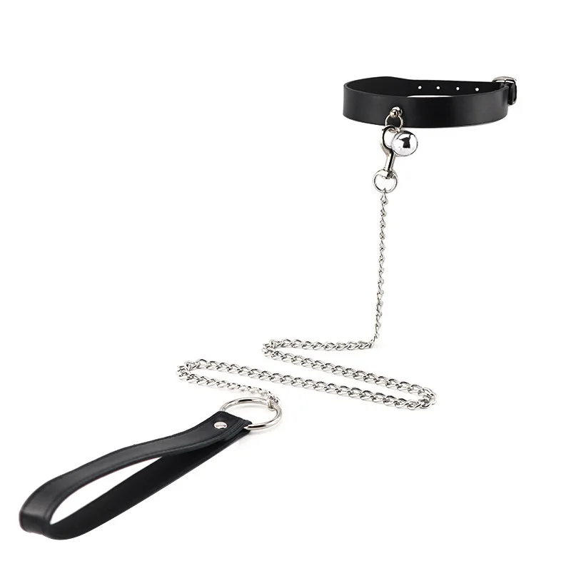 SM Bell Collar with Leash PU Leather Choker for Couples Submissive Training BDSM Gear Petplay Fetish Toy Women Sex Accessory
