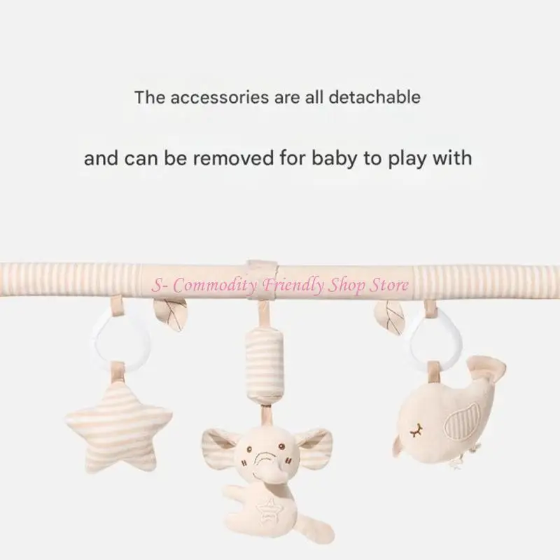 85AE Organic Cotton Baby Activity Toy Gentle Sounds For Calming Portable Carriage Use