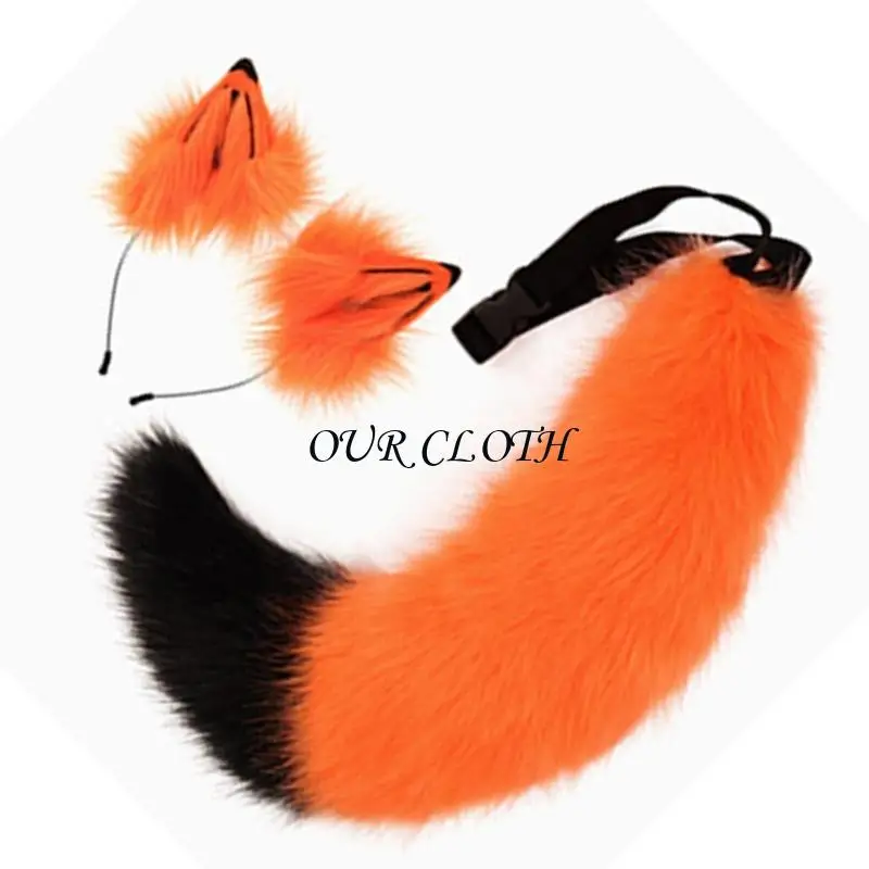2pcs animal cats arsbelder و faux furs cats tail cosplay foxes costumes y1ac #4