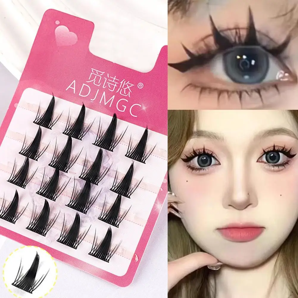 Diy vários estilos cílios postiços 4 linhas tamanho de viagem cílios segmentados grosso individual cluster cílios extensões ferramenta de maquiagem